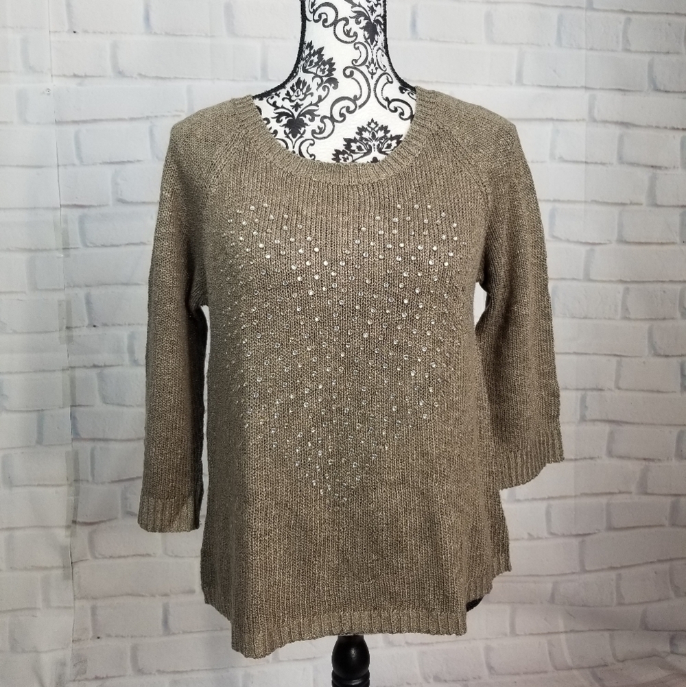 Love By Design beaded medium long sleeve sweater